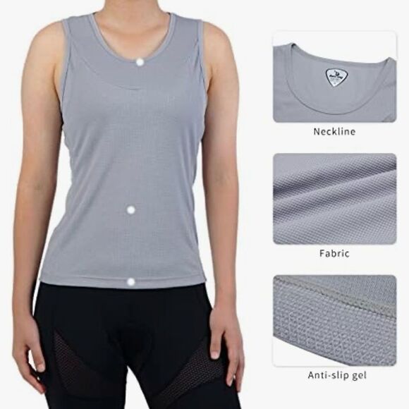 Beroy Racerback Cycling In-Outdoor Bike Tank Tops w/Pockets Grey M NWT - Picture 3 of 6